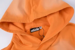 Hellstar Washed Orange Flame Pullover Hoodie11