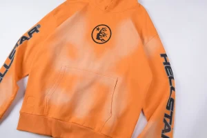 Hellstar Washed Orange Flame Pullover Hoodie3
