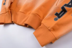 Hellstar Washed Orange Flame Pullover Hoodie5