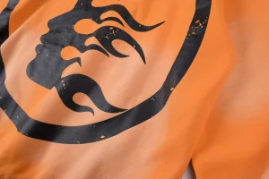 Hellstar Washed Orange Flame Pullover Hoodie6