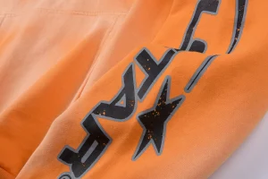 Hellstar Washed Orange Flame Pullover Hoodie7