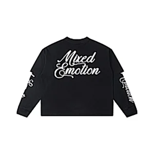 Mixed Emotion Angel Script Shirt Black