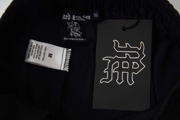 Mixed Emotion Rose Crest Track Pants Black