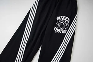 Mixed Emotion Rose Crest Track Pants Black