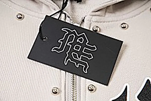 Mixed Emotion Studded Gothic Logo Hoodie White