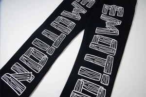 Mixed Emotion Woodcut Letter Black Pants7