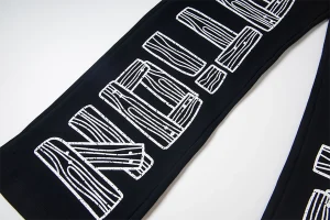 Mixed Emotion Woodcut Letter Black Pants8