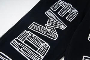 Mixed Emotion Woodcut Letter Black Pants9