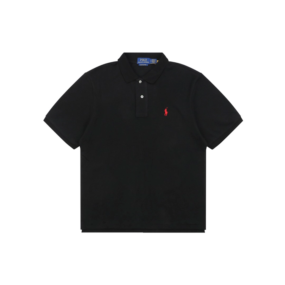 Ralph Lauren Embroidered Pony Logo Polo T-shirt – Black RN41381