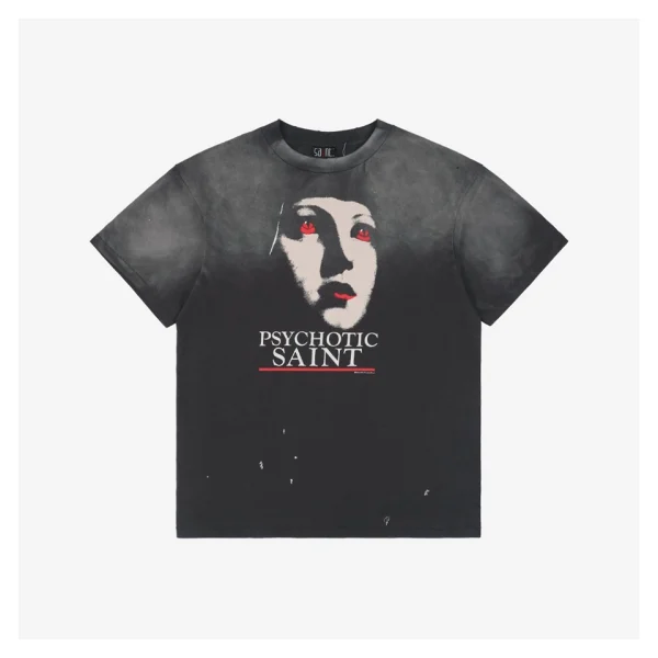 Saint Michael Psychotic Saint Red-Eyed Graphic T-shirt