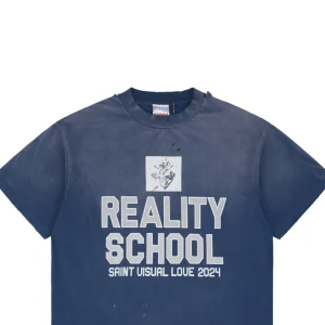 Saint Michael Reality School Blue Graphic T-shirt