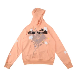 Sp5der 555555 Belinni Star Web Peach Hoodie