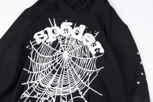 Sp5der 555555 OG Web Black:White Hoodie2