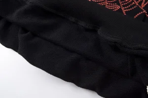 Sp5der 555555 Rhinestone Web Black Hoodie1