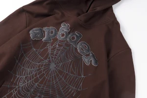 Sp5der 555555 Rhinestone Web Print Hoodie10