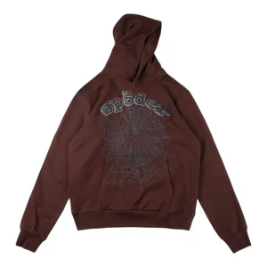 Sp5der 555555 Rhinestone Web Print Hoodie
