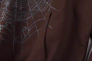 Sp5der 555555 Rhinestone Web Print Hoodie8