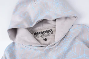 Sp5der 555555 Slate Gray Web Hoodie3