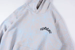 Sp5der 555555 Slate Gray Web Hoodie7
