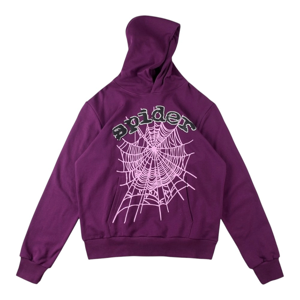 Sp5der 555555 Swarovski Web Hoodie