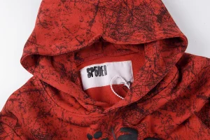 Sp5der 555555 Vintage Spider Web Print Hoodie8
