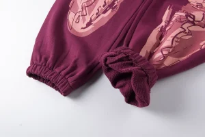 Sp5der Burgundy Sneaker Sole Print Sweatpants4