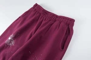 Sp5der Burgundy Sneaker Sole Print Sweatpants8