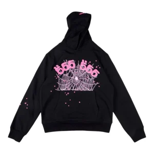 Sp5der Classic Web 555555 Black/Pink Hoodie