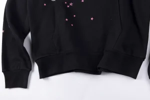 Sp5der Classic Web 555555 Black:Pink Hoodie7