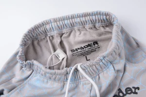 Sp5der Grey Blue Web Print Sweatpants5