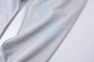 Sp5der Grey Blue Web Print Sweatpants6