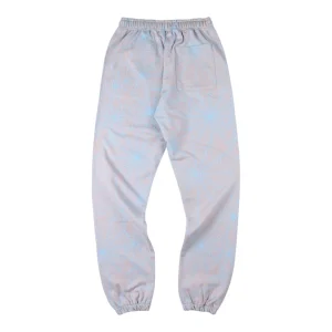 Sp5der Grey Blue Web Print Sweatpants