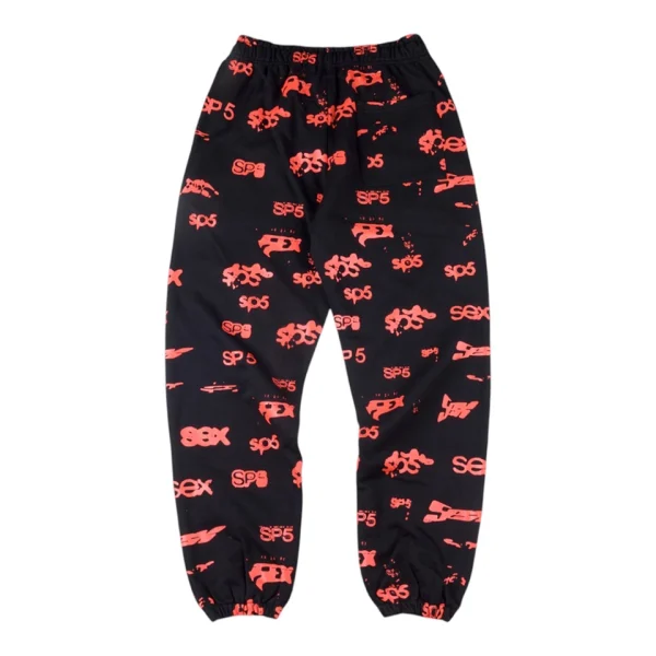 Sp5der Red Allover Logo Sweatpants