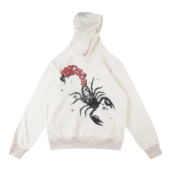 Sp5der Scorpion Graphic Cotton Hoodie