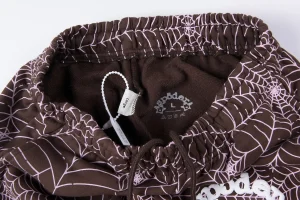 Sp5der Web Allover Print Brown Sweatpants8