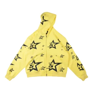 Sp5der YELLOW 5STAR ZIP Hoodie