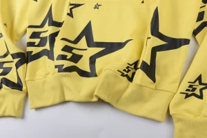 Sp5der Yellow 5 Star Zip Hoodie2