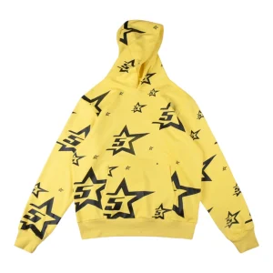 Sp5der Yellow 5 Star Zip Hoodie