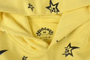 Sp5der Yellow 5 Star Zip Hoodie5