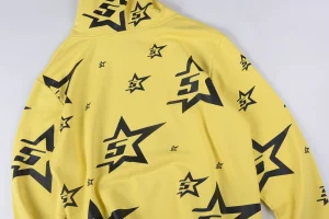 Sp5der Yellow 5 Star Zip Hoodie6