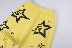 Sp5der Yellow Star Logo Sweatpants4