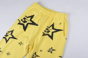 Sp5der Yellow Star Logo Sweatpants5