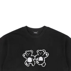 We11done Double-Sided Holding Bear Graphic T-shirt Black
