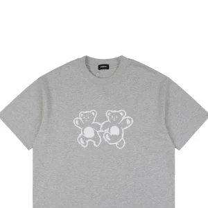 We11done Double-Sided Holding Bear Graphic T-shirt Grey