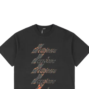 We11done Flame Barrage Print T-shirt Grey