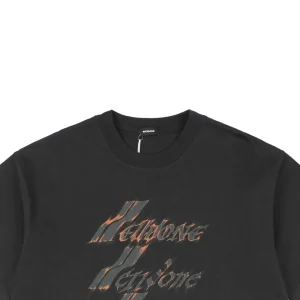 We11done Flame Barrage Print T-shirt Grey