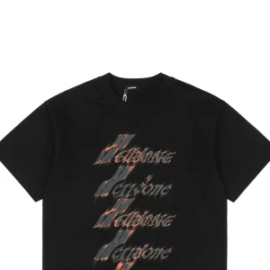 We11done Flame Barrage Print T-shirt Black