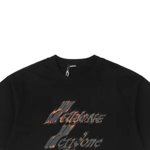 We11done Flame Barrage Print T-shirt Black
