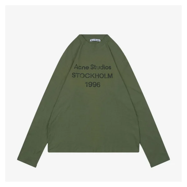 Acne Studios 1996 Distressed Logo Shirt Green