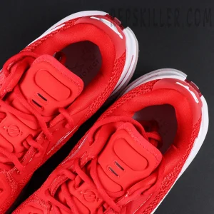 Air Zoom GT Cut TB ‘University Red’ – top-down view showing padded collar and detailed tongue structure.